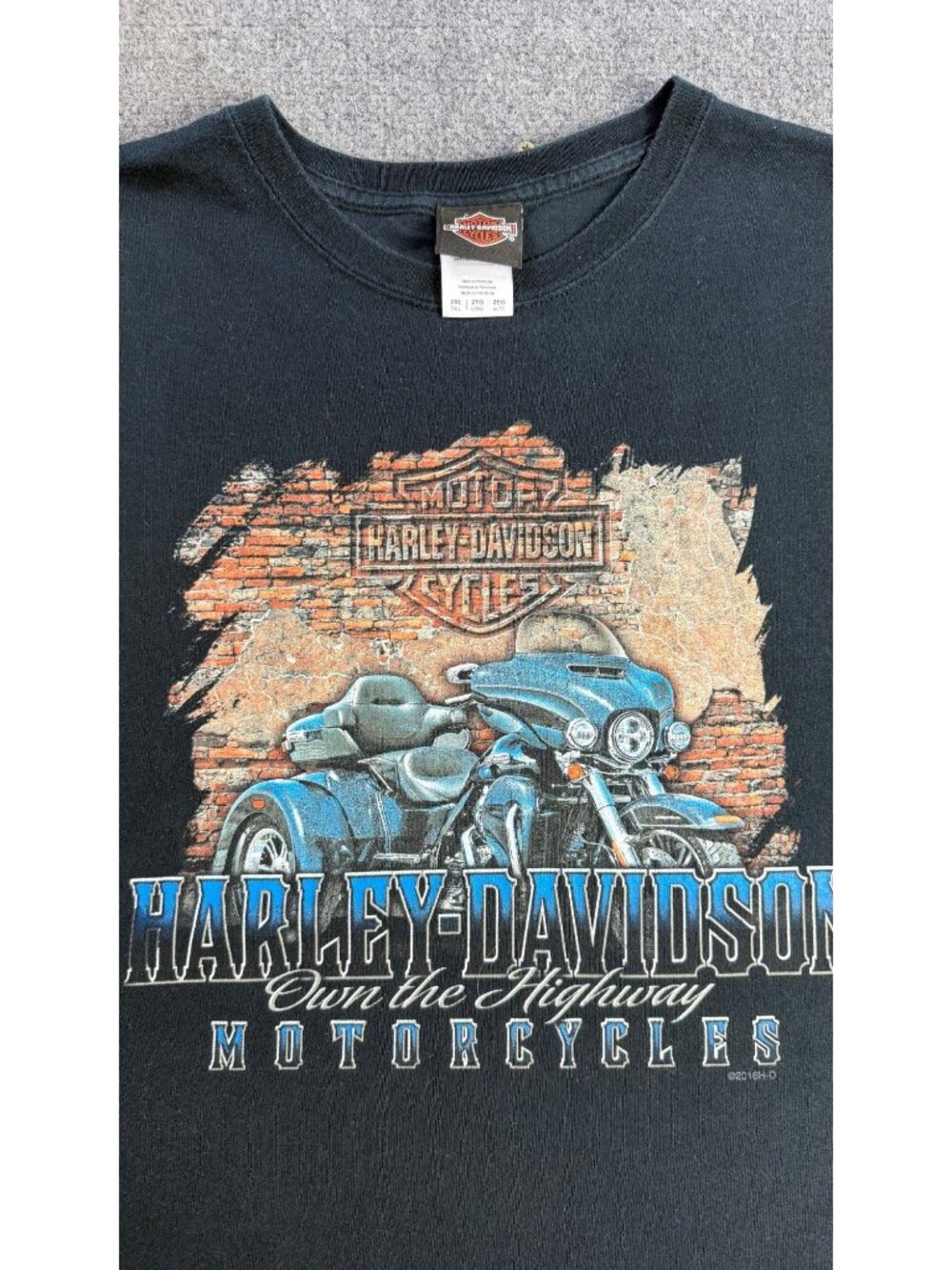 Harley-Davidson Black  Hideout  Joplin MO -Shirt 2XL Tall Hideout Motorcycle